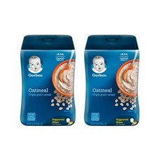 Gerber Oatmeal Cereal Single Grain 거버 귀리 시리얼 16oz(454g) x 2팩, 혼합맛