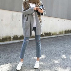 155키작녀 일자핏 빈티지 구제 데님팬츠 8부 청바지