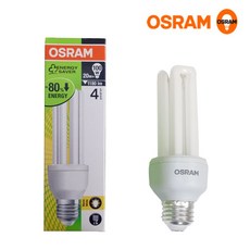 오스람 OSRAM E20EX-L 20W 전구색 형광등 전구, 1개