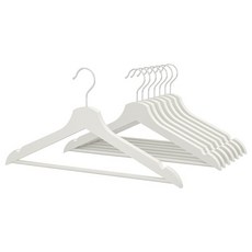 [이케아] 원목 나무 옷걸이 2세트 (16개) - 부메랑 / 흰색 내추럴 검정 / White Natural Black / Clothes Hanger - Bumerang, [흰색 White]