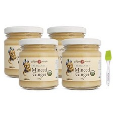 Ginger People Organic Minced Ginger 6.7 oz (Pack o Ginger People 유기농 다진 생강 6.7온스(4팩) PTD 밀봉 상자에 Pri, 189g, 4개