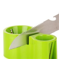 돌돌이 채칼 만능 안전 오이 야채 양배추 슬라이서 강판 주방 도구, 초록 긴 손잡이 7mm 블레이드 0.01cm, 1개