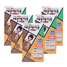 세븐에이트 무향료 칼라크림 염색약 5호 진한 밤색 60g 5개, 5호 (진한 밤색)