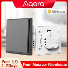 스마트 스위치 새로운 Aqara 벽 E1 지그비 3.0 홈 무선 키 조명 화재 와이어 (Xiaomi 홈킷 용 중립 없음), 4)No Neutral 2 key, 1개