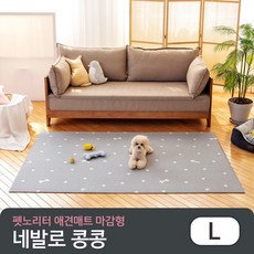 [펫노리터] 냄새케어 논슬립 애견매트 마감형 네발로 콩콩 L, 상품선택:네발로콩콩 L