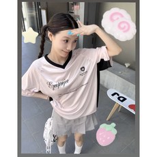 스타라잇버니 유피 오버핏티셔츠 럭비져지 럭비티 럭키비키 축구져지 블록코어티셔츠 블록코어 축구반티 반티 워터밤