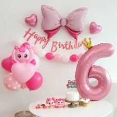 [이벤트홀릭]캐치티니핑 하츄핑 풍선 생일파티세트, 숫자풍선 6 숫자풍선 6