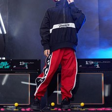 kirahosi 아동 공용 힙팝 댄스복 긴팔 상하 세트 캐주얼 트레이닝복 W 107 Fp14y9p