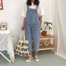 스타일리스트 제이 여성 청멜빵바지