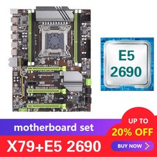 Xeon E5 2690 LGA 2011 지원 Kllisre X79 마더 보드 세트 DDR3 ECC REG 메모리 ATX USB3.0 SATA3 PCI E NVME M.2 SSD|, 1개, 단일, 단일