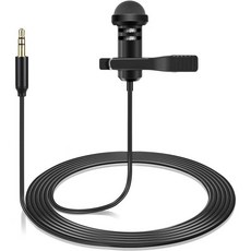 Lavalier Microphone for Road Wireless GO 2 ii DJI Mic 송신기 전방향 Lapel Lav Videomic with Clip 5ft, 1개