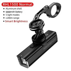  자전거라이트 자전거속도계 ROCKBROS 4001000LM 자전거 라이트 GoPro 마운트 홀더 USB Typec 충전식 핏 Garmin Bryton IGS 컴퓨터 사이클링 헤드, 1)RHL1500 Normal 