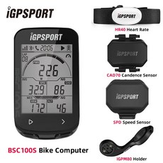 자전거속도계 GPS IGPSPORT-BCS100S 자전거 컴퓨터 BLE ANT + 2.6 인치 IPX7 c타입 40H 배터리 수명 자동 백라이트 GNSS 스톱워치 IGS, 1)BSC100S, 1)BSC100S