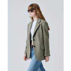 22FW [LF몰 단독] [Harris Tweed]라이트 카키 울100 트위드 자켓 HSJA2D903K1