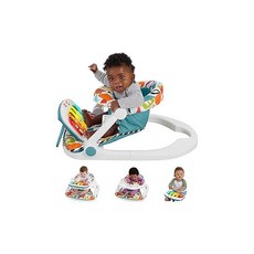 Fisher-Price Baby Portable Chair Deluxe Kick & Play Sit-Me-Up Floor Seat with Piano Learning Toy &, Blue, Baby Seat, 1개