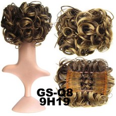 Jeedou 합성 Updos 곱슬 머리 Chignon 클립 헤어 번 패드 그레이 브롬트 믹스 컬러 레트로 스타일 여성용 웨딩 피스, [15] 16, 1개