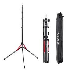 Fosoto FT-190B 레드 LED 조명 삼각대 스탠드 가방 사진 스튜디오용 소프트 박스 플래시 우산 반사판 2., 01 red, 1개