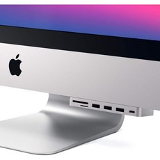 Satechi 알루미늄 Type C 클램프 허브 Pro USB 데이터 포트 3.0 3개 마이크로SD 카드 리더기iMac 및 iMac 2017 이상 모델과 호환 가능, 2017/2019/2020 iMac_Silver