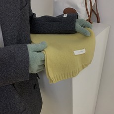 미상 핫한 모란디 색 라벨 양털 울 멀티 목도리