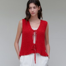 아워코모스 comos 1167 ribbon boucle knit vest (red)