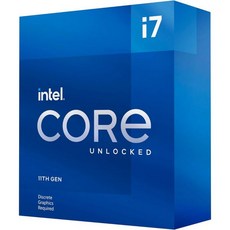 CPU 인텔 Core i7-11700KF 데스크톱 프로세서 8코어 최대 5.0GHz 잠금 해제 LGA1200인텔 500 시리즈 & 셀렉트 400 칩셋 125W 338423, 1개 - 11700