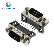 암수 PCB 마운트 D-Sub 9 핀 커넥터 RS232 90 도 구부러진 바늘 DR9 10 개, 02 10pcs Male, 1개