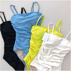 클레이스 사이드 셔링원피스 수영복, XL, 화이트