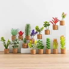코르크 미니 화분 냉장고 자석 16 종 1Set 미니어처 화분 귀여운 냉장고 자석, 16종 1Set