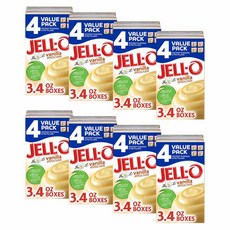 JELL-O 젤로 바닐라 푸딩 믹스 Vanilla Instant Pudding Mix 4개입 384g X 8팩, 8세트