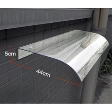 아크릴캐노피 어닝 발코니 투명아크릴 지붕 현관, 투명 50x100 외관 설치