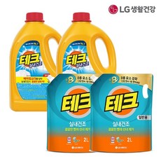 엘지생활건강 LG테크 실내건조 액체세제(일반)용기 3L*2개 + 리필 2L* 2개, 없음, 1개