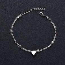 화이트 골드 발찌 YADA 스타일 하트 Anklets 팔찌 발 컬러 모양의 발목 비치 맨발 샌들 AT200077