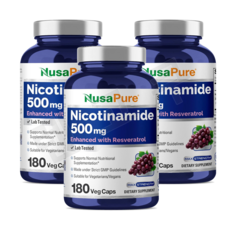 누사퓨어 니코틴아마이드 레스베라트롤 500mg 180베지캡슐 3통, 3개