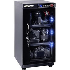 HOKUTO 방습고 드라이 박스 HP48EX HP 시리즈 전자동 제습 에너지 절약 LED 라이트 내장 48L 검은색, 상품명참조, 1개