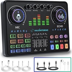 오디오 믹서 디지털 소형 HANCONTORN 팟캐스트 사운드 보드 DJ20 Plus 48V 팬텀 파워 PC용 카드 iPhone Android Music Mixer 초보자를 위한