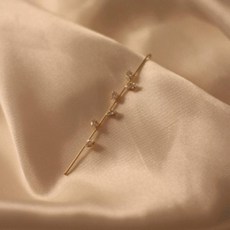 KEX256490나뭇잎 큐빅 크롤러 후크 귀걸이