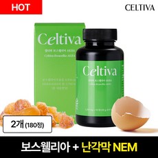 셀티바 보스웰리아 난각막 NEM AKBA 90정 (비타민D3 녹색홍합 셀렌 구절초 함유), 2개