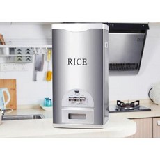 쌀냉장고 가정용 스테인레스 진공 쌀 잡곡 보관함 냉장고 밀폐 보관 벌레 방지, 업그레이드 20KG (실버)