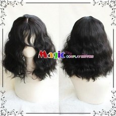 인조 콧수염 가짜 수염 가발 연극 소품 분장 마녀 칡머리카락 장발공주 검은 곱슬머리 라면 파마머리 코스, 02 귤색