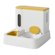 자동 고양이 먹이 공급기 물 디펜서 애완 동물 그릇 키트, 2.Yellow, 1개