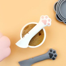 고양이 냥냥 통조림 캔 따개 스틱 스푼 뚜껑 주걱 멀티따개, 그레이(스틱+뚜껑), 그레이(스틱+뚜껑), 1개