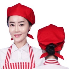 레뷰가운 CA70 베레모 두건 커피숍 주방모자 위생모자 조리모 스카프, CA70_빨강