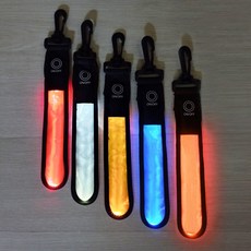 야간안전 LED바 후크걸이 라이딩 산행 런닝 스포츠 배낭 가방 라이트 램프 반사벨트, 레드