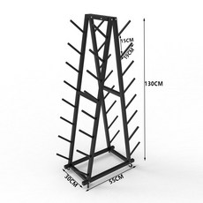 스노우보드거치대 렌탈샵거치대 스키렌탈샵거치대 보드스탠드 스키보드랙 스케이트보드 거치대, 바퀴가 달린 검정색 8단(16개 보관 가능)