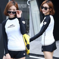 블루모드 래쉬가드 여자티셔츠비치웨어 / 색상사이즈 배송상품 : 블랙화이트L(66까지) (여자비취웨어/여자비키니/여자비치웨어/여자여름신상/여자수영복 추천)