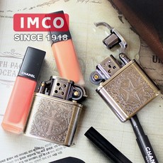 WEHAVE / IMCO 임코 빈티지 레트로 방풍 오일 라이터-506 + ZIPPO 정품오일 + 부싯돌 + 심지 세트