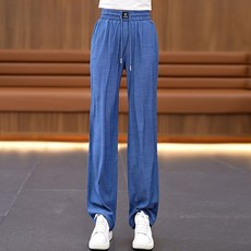 1/2P 텐셀 데님 와이드 팬츠 여름 밴딩 하이웨스트 와이드핏 와이드 팬츠 중년 엄마 필수 여름 와이드 팬츠