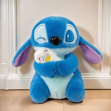 오리 안은 스티치 윙크하는 스티치 인형 어린이날 선물, 1개, 블루, 25cm