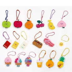 (관부가세포함) 키홀더 TRF authentic Korean food acrylic key chain decoration happy happy food keyring pendant-TB597421012766, 그린 애플one size
