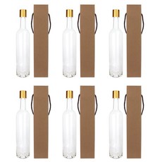 가인글로벌 와인500 투명병 + 스탬핑 롱캡 골드 + 포장박스, 6세트, 500ml